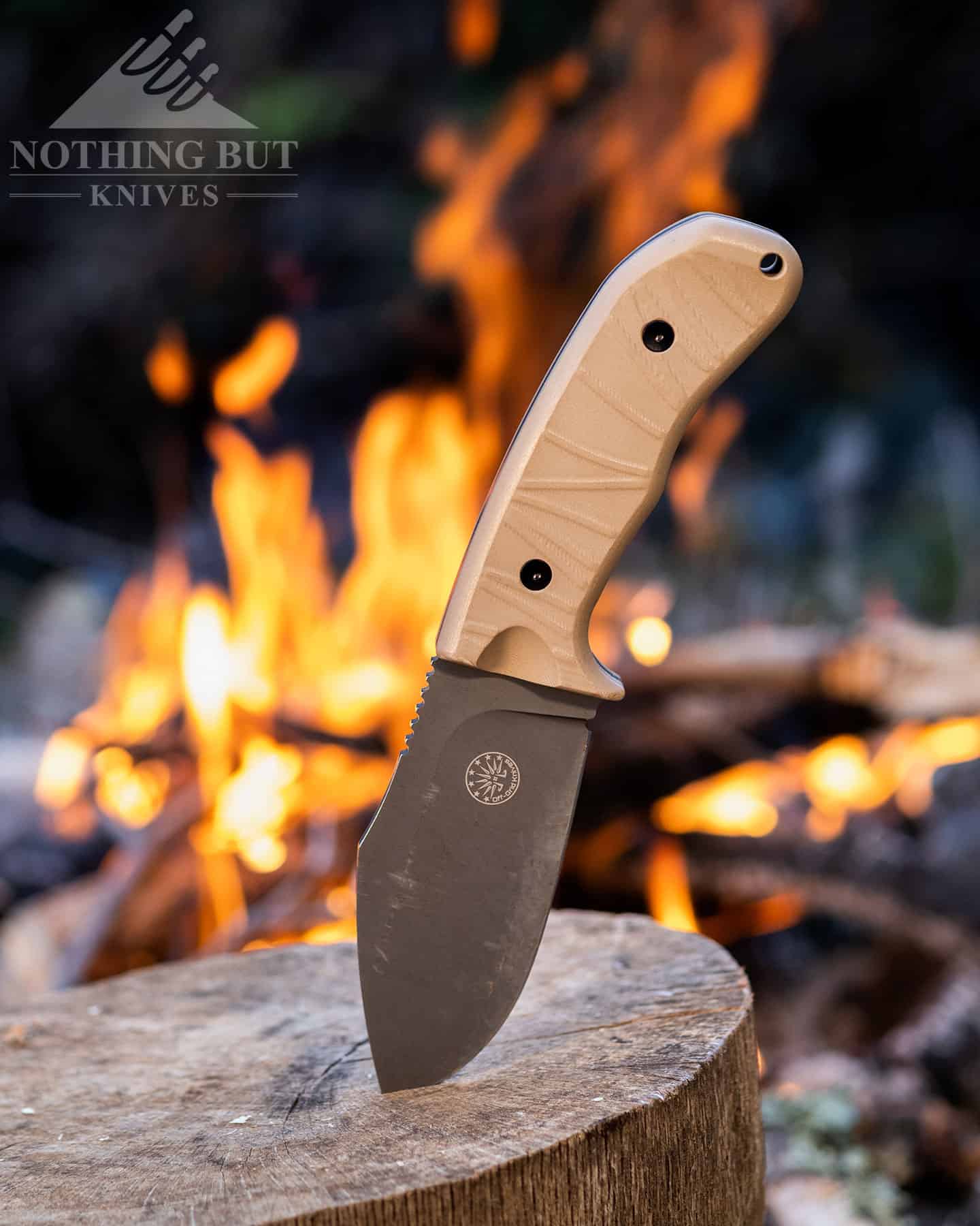 The Off-Grid Alpha-Dog is a beast of a fixed blade that makes a great bushcraft or camping knife. 