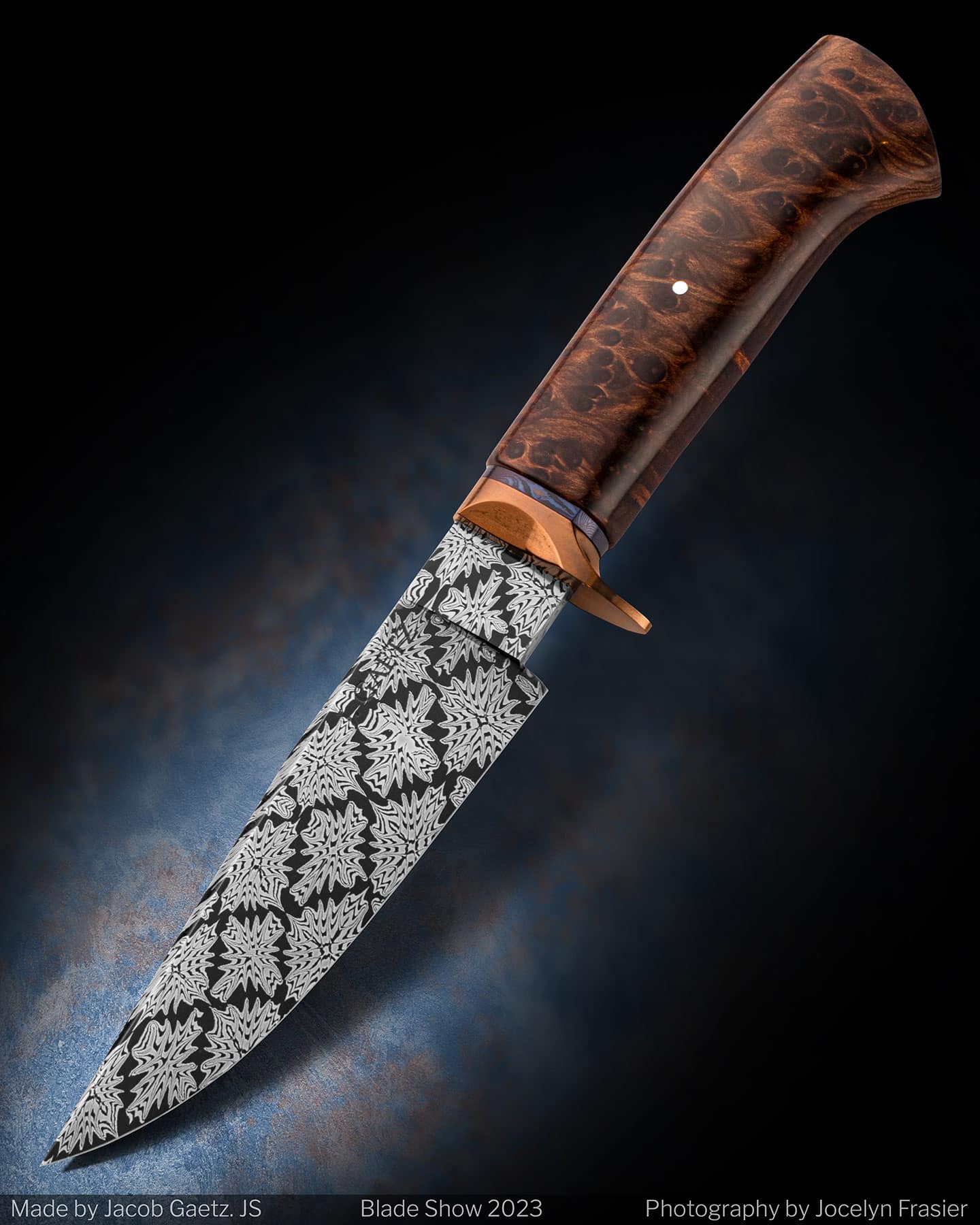 A Damascus Hunter designed by Jacob Gaetz.  