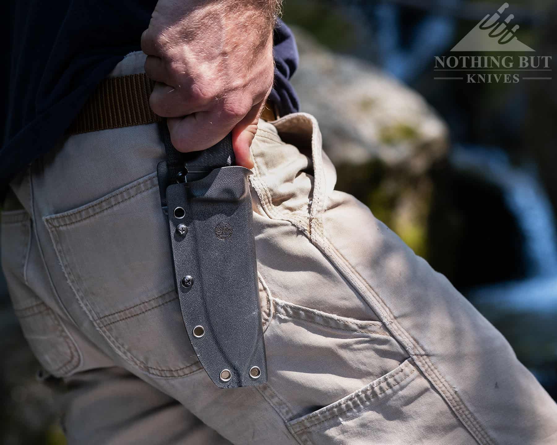 Off Grid Edits The Steel, Grind And Sheath Of The Ridgeback Fixed Blade - Image 1 The addition of a thumb ramp on the Ridgeback sheath will be popular with Off-Grid fans.