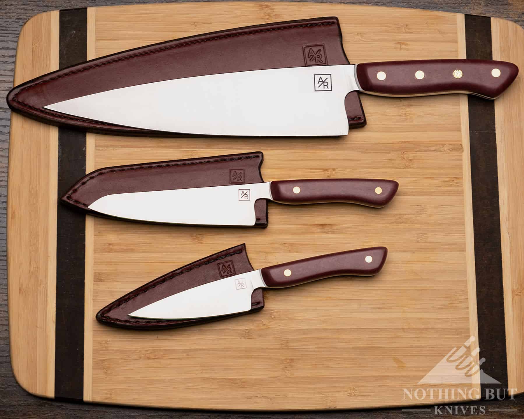 Best High-End Knife Sets For Professional Or Home Use - Image 43 All the knives in the Artisan Revere VIP set ship with a custom leather sheath. This makes them ideal options for camping or traveling.