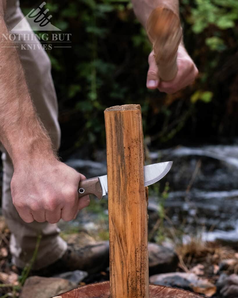 The Swamp Romper handles wood work better than most bushcraft knives in its price range. 