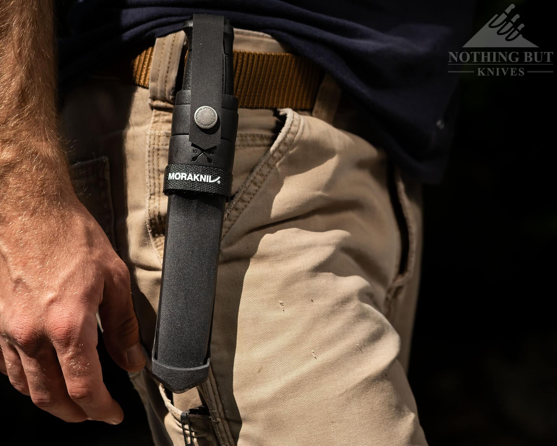 The sheath that ships with the Garberg is more practical than most other Mora sheaths. 