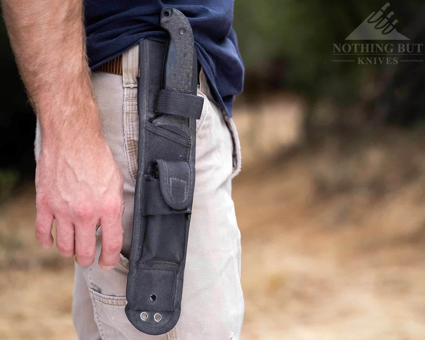The nylon sheath that ships with the Frontier is neither durable nor user friendly. 