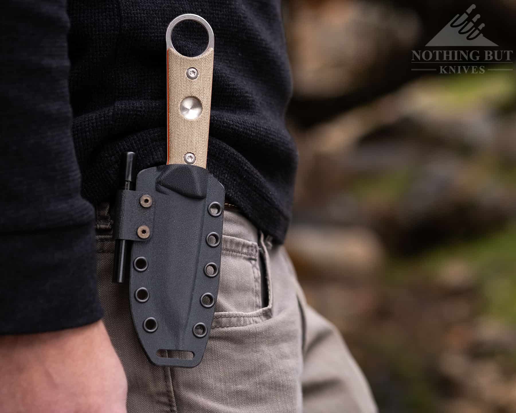 The Firecraft Puukko sheath is an ambidextrous sheath with several carry options. 