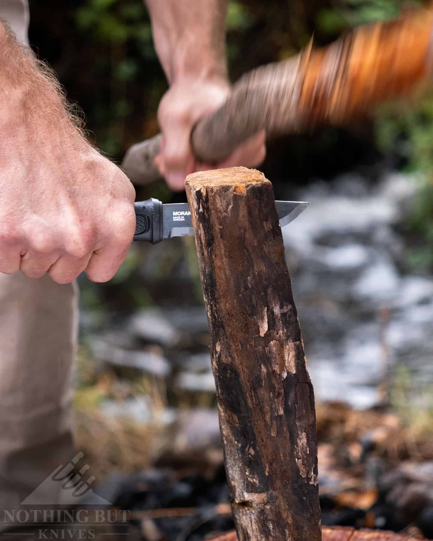 The Mora Garberg is tough enough for batoning, chopping and  most other hard-use type outdoor tasks. 