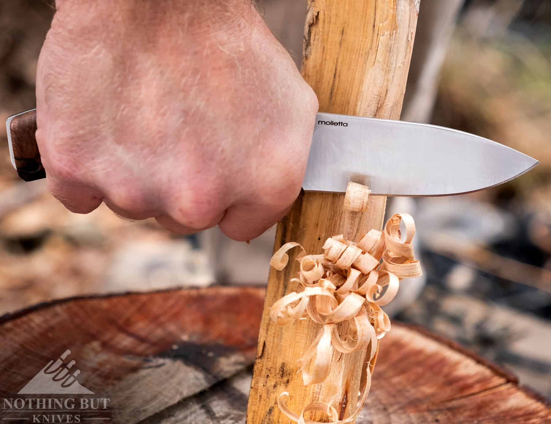 Carving with the LionSteel M4 is a breeze. 