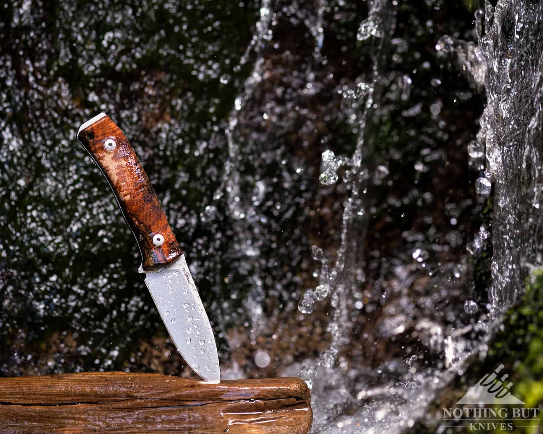 The LionSteel M4 in should be dried and oiled any time it gets wet. 