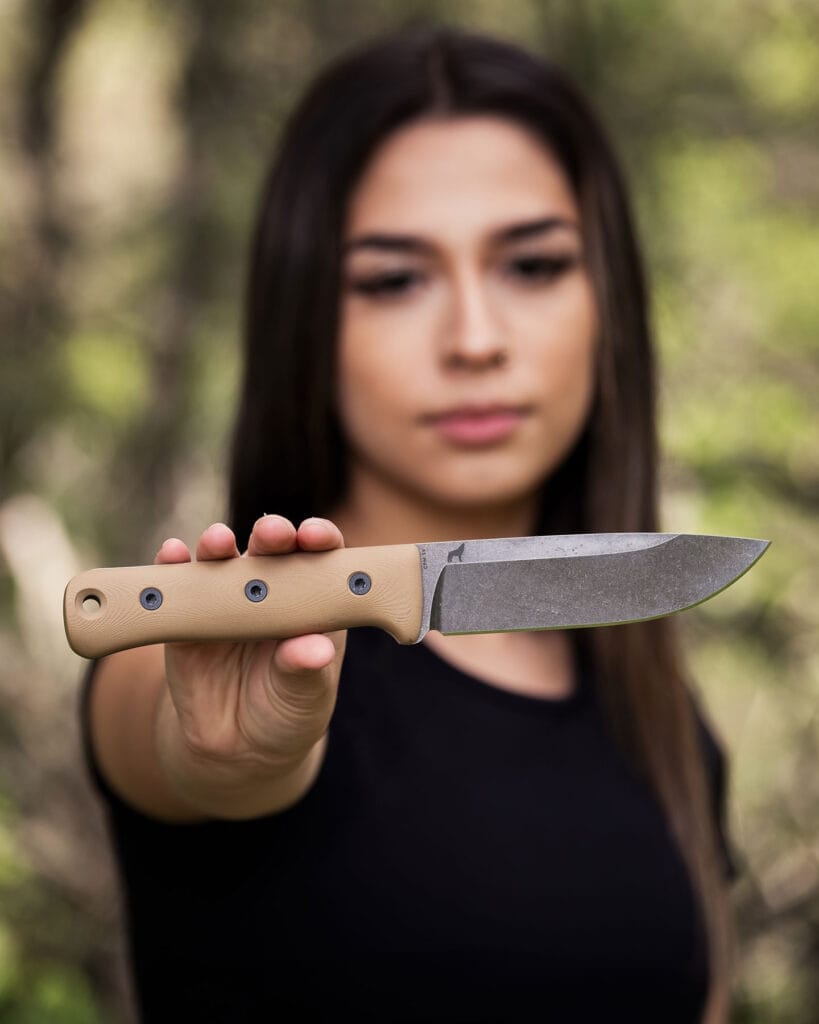 In the wilderness with the Reiff S5 survival knife. 