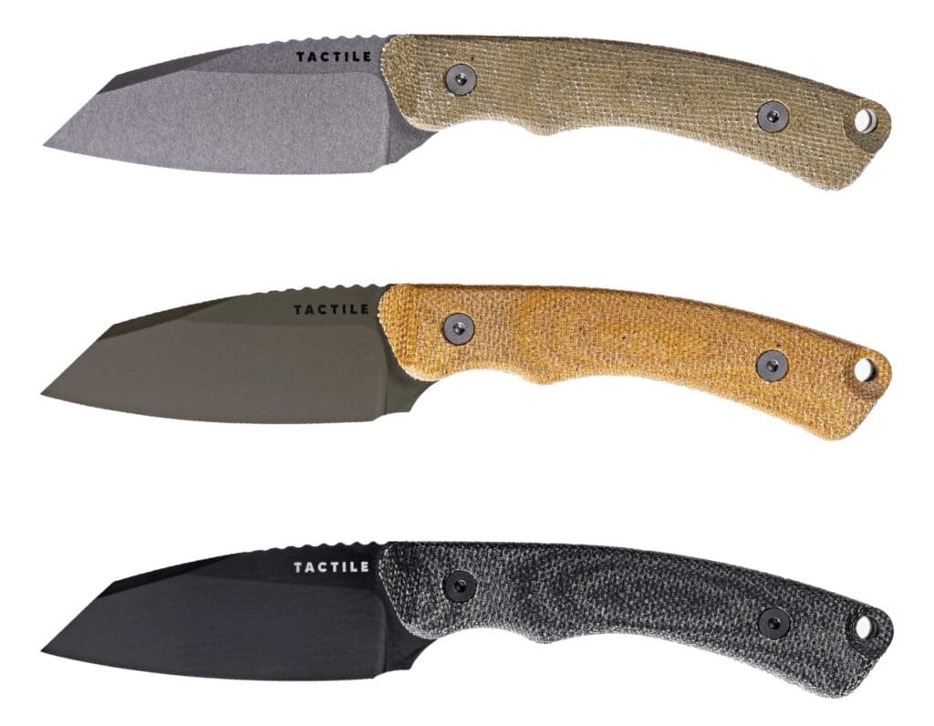 The three model variations currently available for the Tactile Redhawk in front of a white background. 