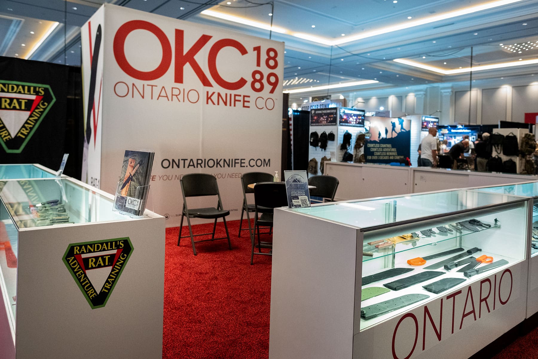 The Ontario Knife Company SHOT Show booth just before the show started. 